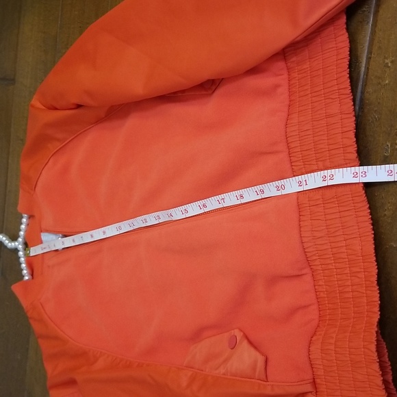 Athleta Zion Microfleece Long Sleeve Orange Bomber Jacket Size Extra Small - Picture 12 of 13
